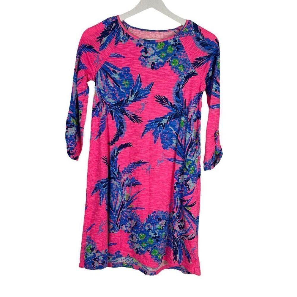 Lilly Pulitzer Xxs Surfcrest Swing Dress Tiki Pink Out On A Limb